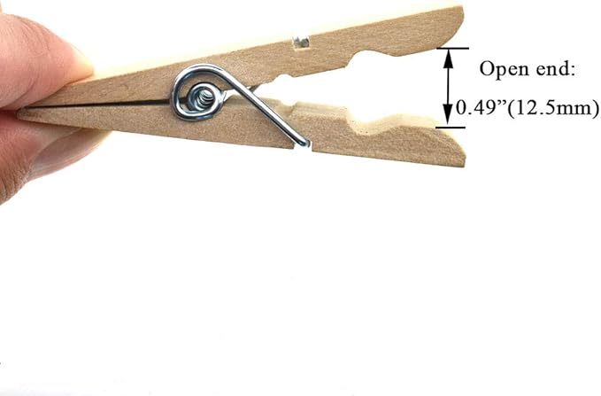 HAHIYO Wooden Clothes Pins Clothespins Extra Wide Do NOT Fall Apart 2.83 inches Length 11 Pack Sturdy Strong Springs No Rust No Discoloration for Laundry Craft Food Opened Bags