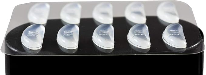 2.5mm Anti-Slip Adhesive Contoured Soft Silicone Eyeglass Nose Pads with Super Sticky Backing - 5 Pair (2 Pack)