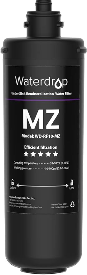 [Remineralization] Waterdrop RF10-MZ Water Filter Replacement for Waterdrop 10UB-MZ/10UA/10UB Under Sink Water Filter, 11K Gallons High Capacity