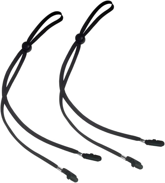 Hat Strap 2PCS, Adjustable with Clips, Very Suitable for Outdoor Activities, Anti-Lost and Anti-Wind (Black)