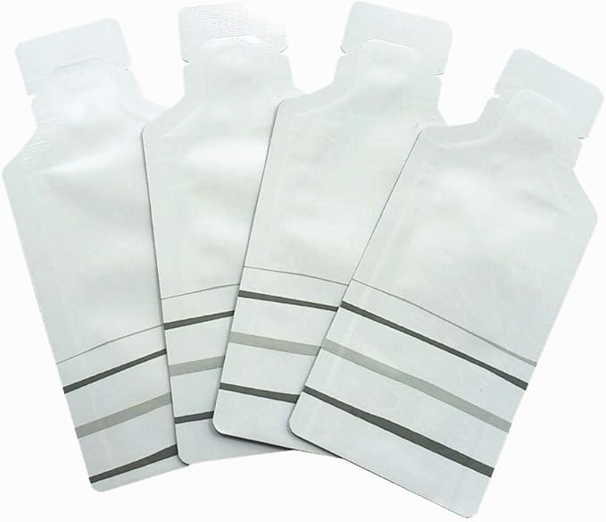 PABCK 100 Pcs Disposable Open Up Mylar Storage Bags Cosmetic Shampoo Liquid Containers Sample Pouch Heat Seal Foil Bag Travel Use Packets for Toiletries Skincare Lotion (White, 1.97x4.33 inch)