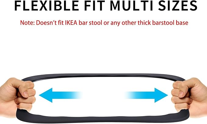 4 Pack Bar Stools Leg Protectors Ring, Non Slip Silicone Chair Leg Floor Protector, Pads Bottom Protect Wooden Floor No Scratches No Noise Anti-Slip, Stretchable Fits 14.5" to 16.5" Chair Base, Gray
