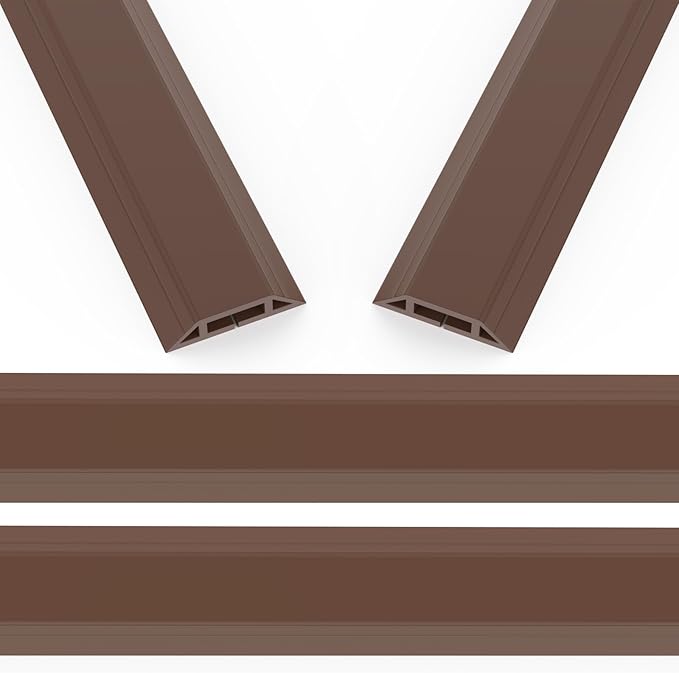 Eapele 10 ft Floor Cord Cover Heavy Duty Cable Protector, Cord Covers for Wires on Floor, Floor Cable Cover Easy to Unroll Prevents Trip Hazards for Home Office or Outdoor Settings (Brown - 2pcs)