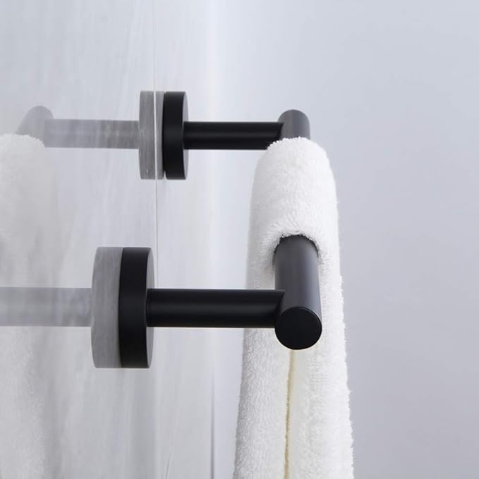 kimzcn Matte Black Hand Towel Bar SUS 304 Stainless Steel 12-Inch Towel Rack Holder for Bathroom Wall Mount