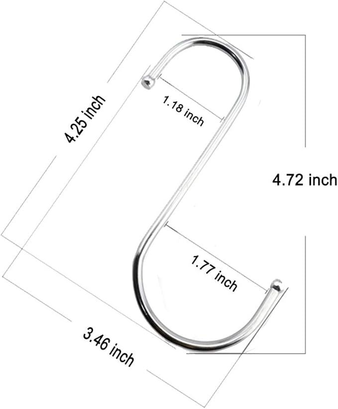 10 Pcs Heavy Duty 4.7 Inches Extra Large S Shape Hooks Heavy-Duty Metal Hanging Hooks Apply Kitchenware Bathroom Utensils Plants Towels Gardening Multiple uses Tools (Silver)