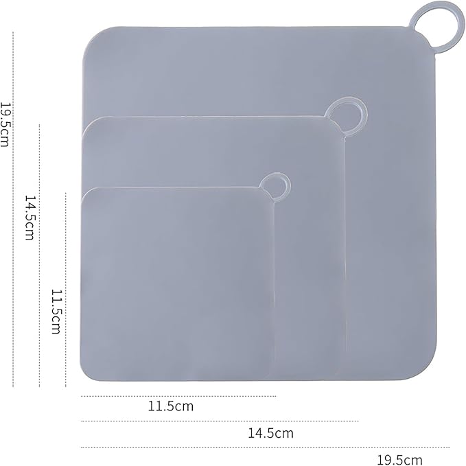 2 Pieces 8 x 8 Inch Silicone Tub Stopper Floor Drain Cover Sewer Anti-Odor Mat Deodorizing Drain Plugs for Kitchen,Bathroom and Laundry (Grey)