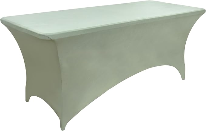 ZarzaaSik 122 6-Pack 6ft Spandex Table Covers for Rectangle Standard Folding Tables - Wrinkle Resistant Stretch Tablecloths - Ultimate Fitted Table Protector for Parties, Banquet, and Wedding