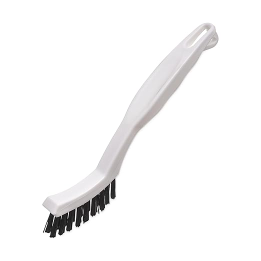 SPARTA Flo-Pac Grout Brush Detail Crevice Brush, Firm Chemical-Resistant Nylon Bristles with Angled Ergonomic Handle, Hanging Holes for Tile, Grout, Corners, Boxes, 8 Inches, White (Pack of 24)