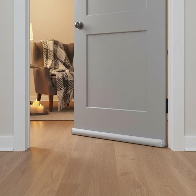Door Draft Stopper Seal Strip — Under Door Noise, Dust, and Weather Blocker — Adjustable, Cut to Fit for Doors & Windows, Easy Install