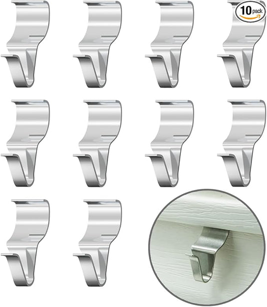 Stainless Steel Siding Hangers, Set of 10, Heavy Duty, Rust-Resistant, Low Profile, Hold Up to 12Lbs, No Drill Siding Clips for Horizontal Vinyl Siding (10)