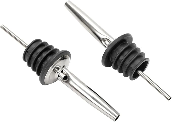 (12 Pack Stainless Steel Classic Bottle Pourers w/Tapered Spout