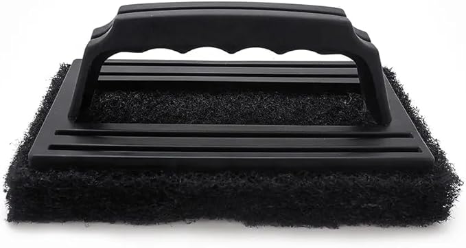 3-Pack Heavy-Duty Black Scrubber Brush for Grills, Griddles & Bakeware - Cold Surface Use Only, Durable Bristles, Ergonomic Handle, Ideal for Home, Restaurant & Commercial Use