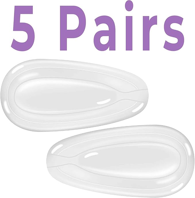 GMS Optical - 11mm Medium Wide Screw-in Round Soft Silicone Nose Pads for Glasses, Sunglasses, Glasses Repair Kit, Keep Glasses from Sliding and Improve Comfort (10 Pair)