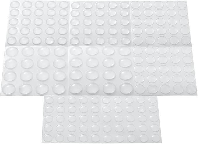 Cabinet Bumpers Soft Self-Adhesive Clear Rubber Bumper- Cabinet Door Dots Clear Stoppers Furniture Noise Reducing Silicone Rubber Pads Extremely Durable(182Pcs)