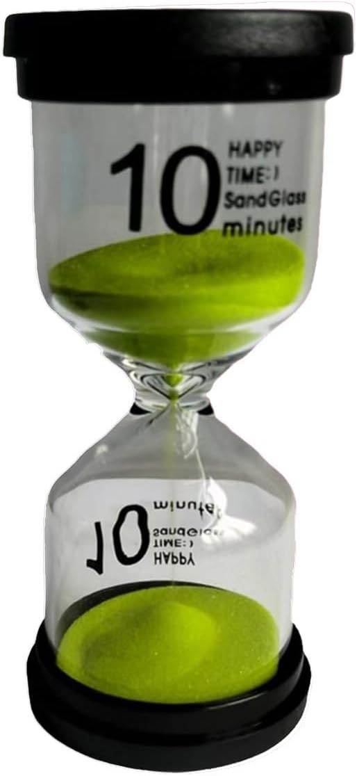 Elegant Green Round SandTimer-10 Minute Sand Timer for Kids and Adults, Hourglass Sand Timer.(Green Round)