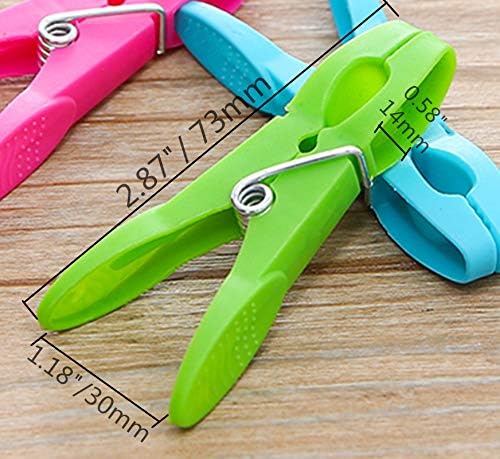 Sturdy Clothesline Pins for Drying Clothes Large Plastic Clothespins Hanger Clips Pegs Laundry Clamps 24 Pack Green