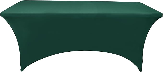 ZarzaaSik 2-Pack 4ft Spandex Table Covers for Rectangular Folding Tables - Wrinkle Resistant Stretch Tight Table Cloths - Ultimate Fitted Table Protector for Parties, Banquet, and Wedding