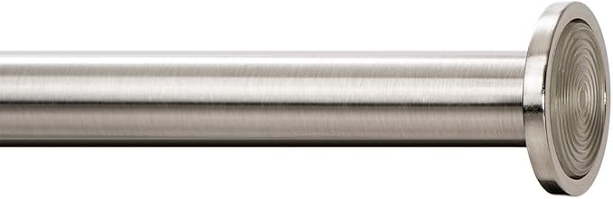 Ivilon Tension Curtain Rod - Spring Tension Rod for Windows or Shower, 54 to 90 Inch. Brushed Nickel