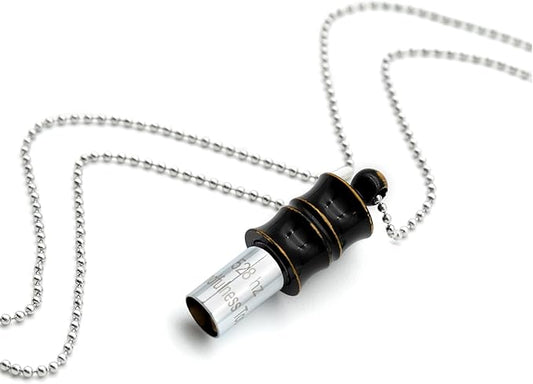 528Hz Breathing Meditation Necklace - Anxiety Relief Whistle, Stress Reduction & Mindfulness Tool for Focus, Calm Breathing - Bronze Bamboo Whistle