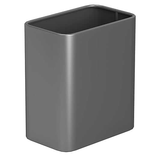 Cesun Small Bathroom Trash Can, 2.1 Gallons, Open-Top, Gray Metal, Stainless Steel, Modern, Ideal for Bathroom, Bedroom, Home Office, Toilet, RV, Near Desk, Under Sink