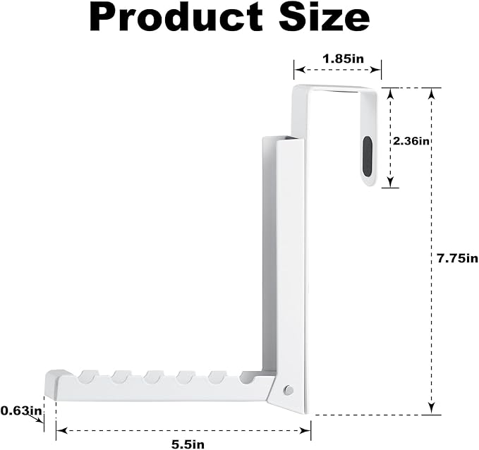 YAZYBHA Over The Door Hooks Hanger for Clothes, 1 Pack Foldable Over The Door Drying Rack for Laundry, Overdoor Hanger Hook with 6 Groves for Towel, Coat, White