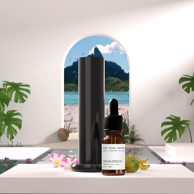 AromaTech Bora Bora Serenity Aroma Essential Oil Blend: Luxury Hotel Inspired Aromatherapy with Tropical Fruit, Frangipani & Coconut for Ultrasonic Diffusers & Nebulizers - 0.3 fl oz, 10 mL
