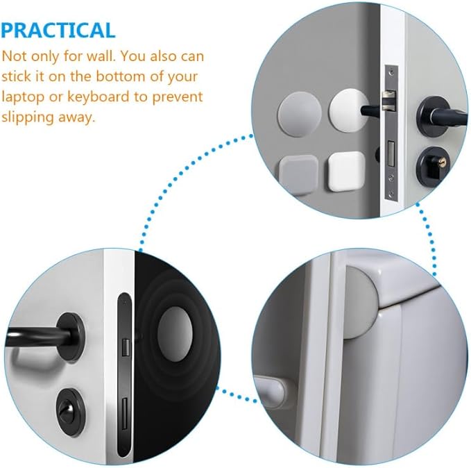 Anti-Collision Door Stopper 4Pcs Self-Adhesive Wall Protector Bumper for Door Knobs Silicone Quiet Handle Bumper for Home and Office