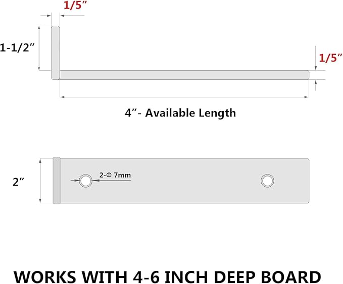 6-Pack 4 Inch Floating Shelf Brackets, Heavy Duty Hidden Shelves Bracket for Small Shelf, Kitchen Shelf, Nursery Shelf, Black Powder Coated Steel