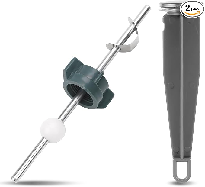 2pcs Sink Drain Parts, Lavatory Pop Up Stopper Assembly with Plug Bathroom Sink Drain Repair Kit Pivot Ball Rod Replacement Compatible with Price Pfister & Popular Band(Grey,Green)