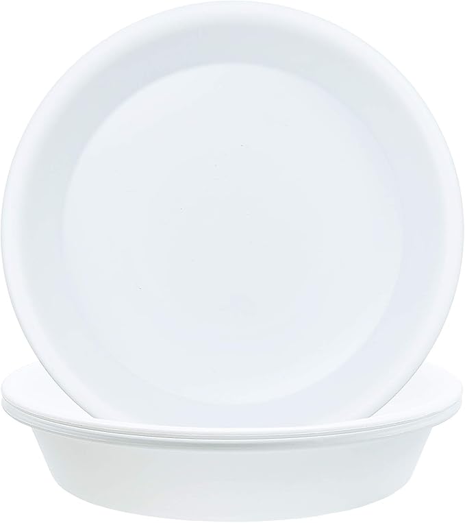 TITE 3 Pack Plant Saucer Heavy Duty Sturdy Drip Trays for Indoor and Outdoor (10 Inch, White)