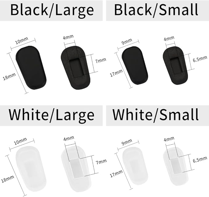 18 Pairs Eyeglass Nose Pad Covers, Anti Slip Eyeglasses Nose Pad Silicone Nose Pad Replacement for Screw-in Glasses Sunglasses Ultra Soft with Glasses Clean Cloth (Small, White)