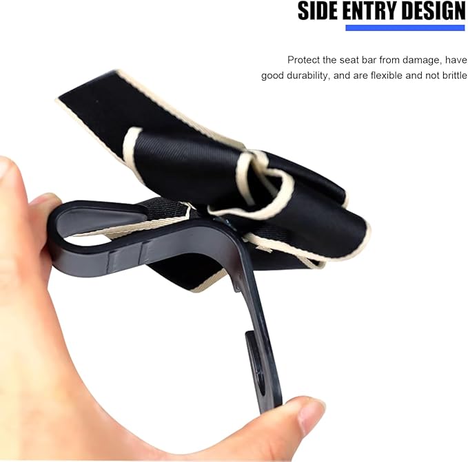 Mandark 2PCS Car Seat Hooks - Cute Bow Vehicle Hooks for Purses & Bags, Universal for SUV, Sedan, Truck (Black/Polka Dot)