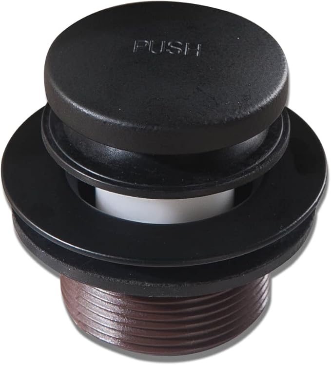 Tip-Toe Bathtub Drain Stopper with ABS Plastic Bushing, Fits in 1-1/2 Inch or 1-3/8 Inch Inner, Easy to Install, Matte Black
