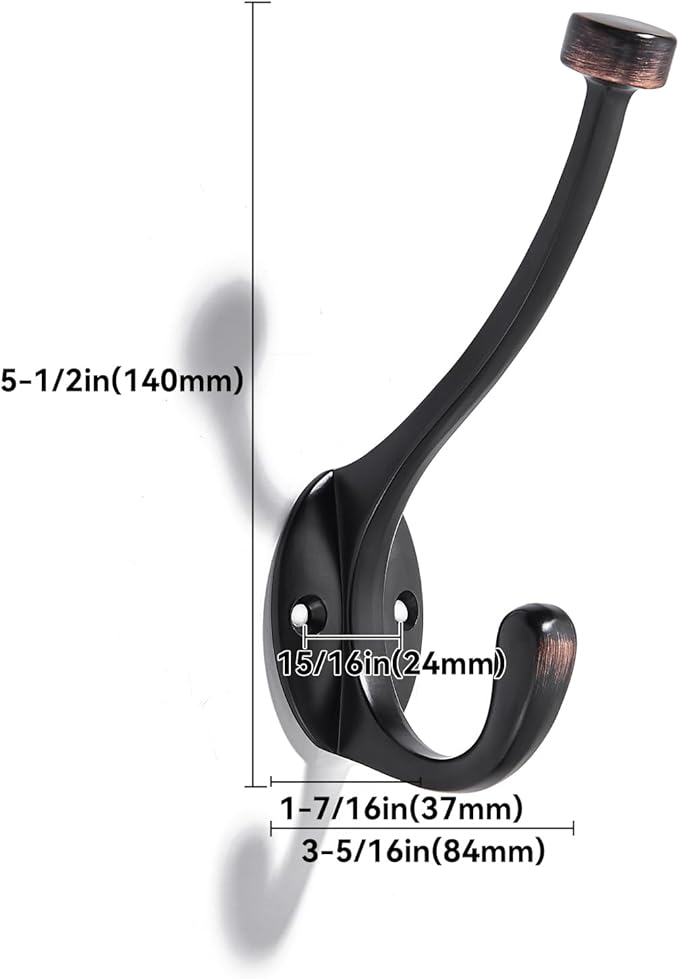 khtumeware The 5 Pack Heavy-Duty zinc Alloy Oil Rubbed Bronze Coat Hook is Suitable for bathrooms, Behind Doors, bedrooms, corridors, and is a Towel Robe Hooks for Both Household and Commercial use