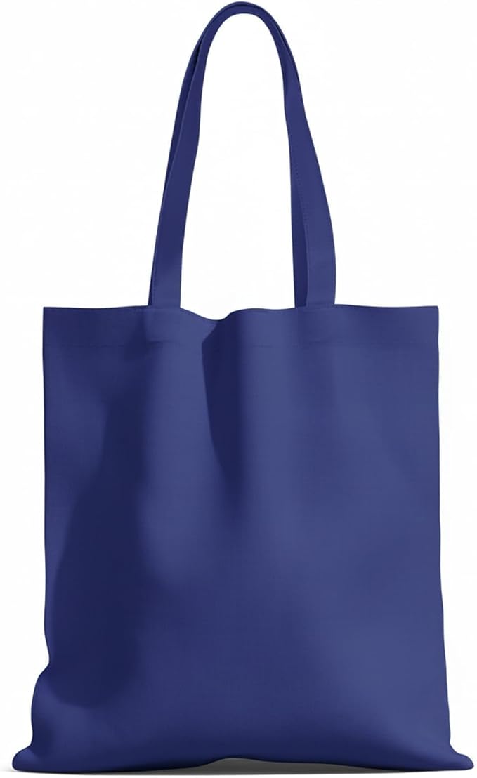 1 Pack Available Premium Canvas Reusable Tote Gift Bags,Made of Natural Canvas with Handle,Work,DIY,Shopping(Navy Blue)