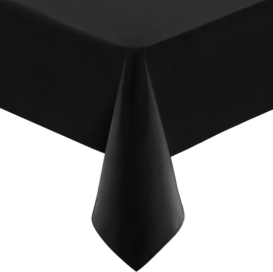 Utopia Kitchen Rectangle Table Cloth 1 Pack(60x84 Inches, Black), Tablecloth Machine Washable, Polyester Table Cover for Dining, Buffet Parties, Picnics, Events, Weddings and Restaurants