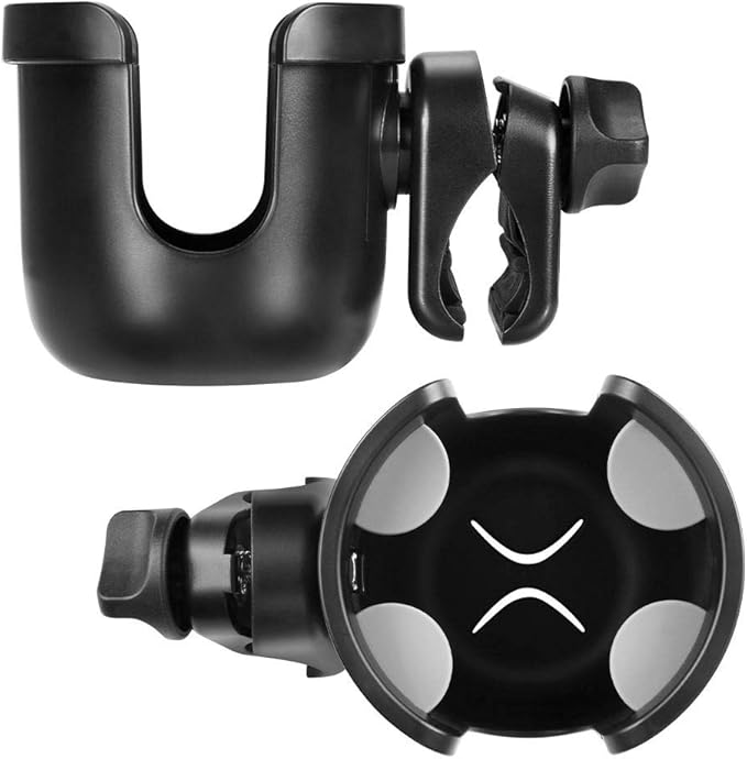 Accmor Stroller Cup Holder, Universal Cup Holder for Uppababy Nuna Doona Strollers, Bottle Drinks Holder for Wheelchair, Walker, Bike, Scooter, 2 Pack