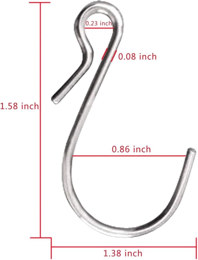 HNYYZL 30 Pack S Shaped Hooks Stainless Steel Metal Hangers Hanging Hooks for DIY Crafts, Hanging Jewelry, Key Chain, Tags, Fishing Lure, Net Equipment