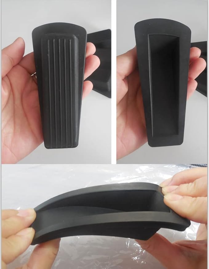 Door Stop, Door Stopper, Door Wedge, 6 Pack Rubber Door Stopper, Rubber Door Stops for Bottom of Door, Works on All Floor Types (Black Brown)