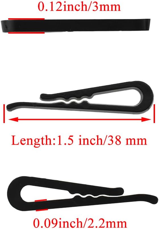 HAHIYO 1.5in/38mm 200Pcs Black Plastic U-Shape Alligator Clips - Fabric Clothespins for Sewing, Folding, Securing Fabric to Comic Board