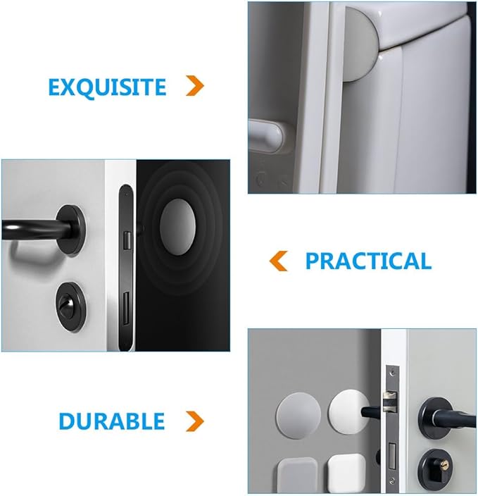 Anti-Collision Door Stopper 4Pcs Self-Adhesive Wall Protector Bumper for Door Knobs Silicone Quiet Handle Bumper for Home and Office