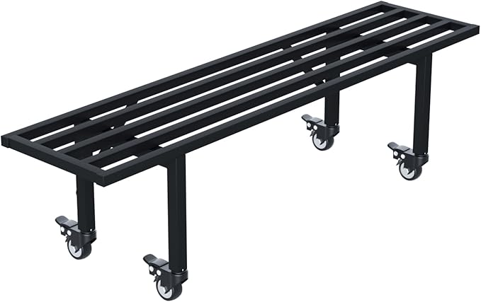 Zhongma One-Tier Metal Plant Stand with Wheels, (35.43 L x 8.66 W x 10.3 H) Heavy-Duty Plant Holder for Home, Window, Garden, Plant Lovers, Display Stand