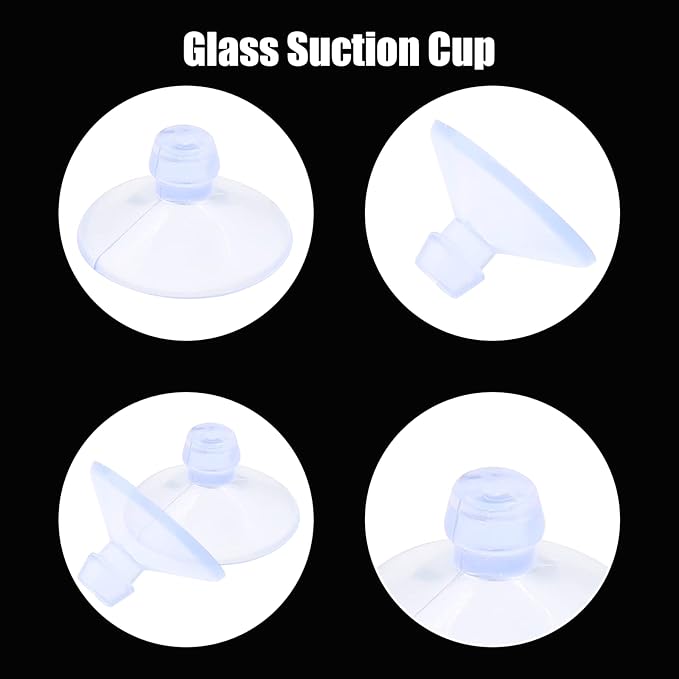10 Pack Glass Tableholders - 18mm Rubber Suction Cups, Anti-Collision Transparent Holders, Desk Suction Pads for Furniture