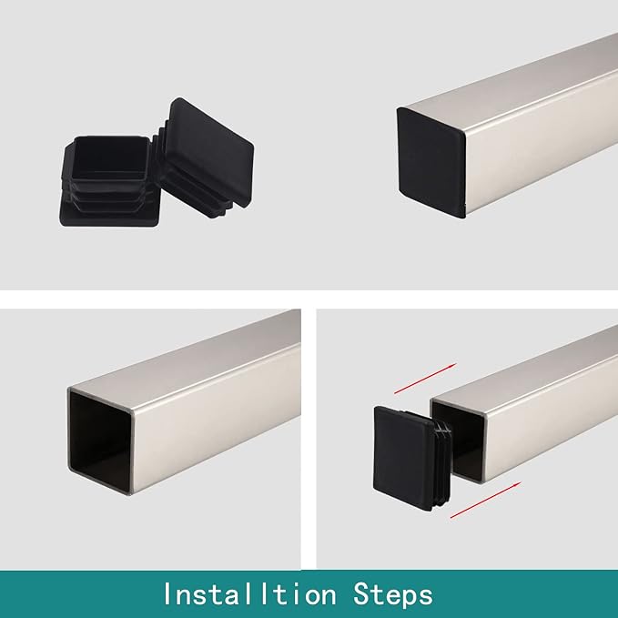 1 Inch1 x1 Square Tubing End Caps (10 PK),1" 1x1Square Tubing Plug Tube End Caps Fence Post Pipe Cap Cover Tubing Insert Chair Glide Finishing Plugs