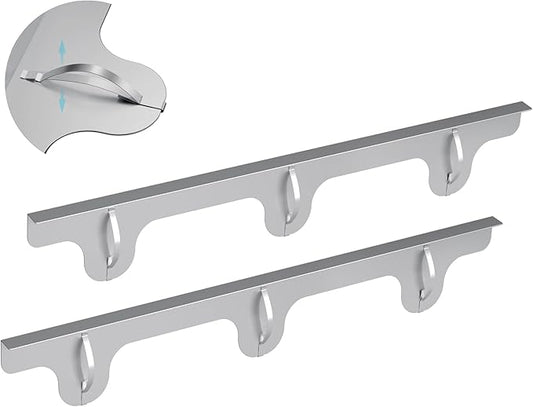 Stove Gap Covers - 2 Pack Stainless Steel Stove Gap Filler, Heat Resistant Oven Gap Filler - Length 23.4" Width 0.79", Spring Clip Design Non-Slip Stove Guard Between Stove Top & Counter - Silver