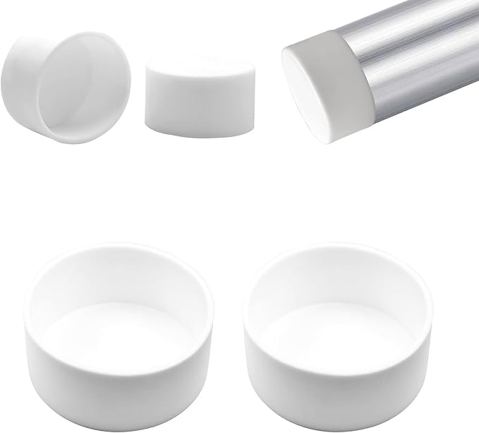 EASYEAH 2-7/8" (73mm) Silicone Chair Leg Floor Protectors, Rubber Chair Leg Caps, Non-Slip Furniture Pads Round Chair Feet Covers End Caps for Hardwood Floors, Patio & Table Foots, White (2PCS)