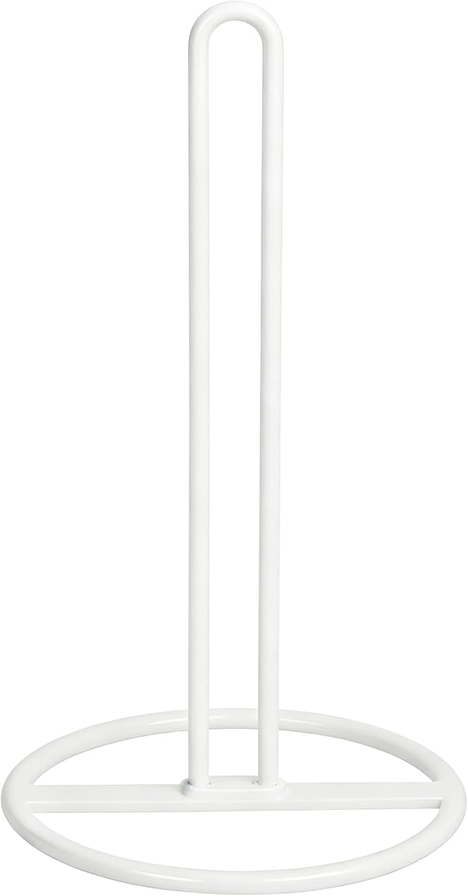 Paper Towel Holder Countertop, OBODING, Kitchen Paper Towel Stand Holder for Kitchen Organization and Storage, Paper Towel Holders for Standard and Large Size Rolls (White)