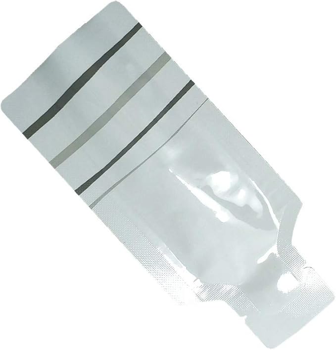 PABCK 100 Pcs Disposable Open Up Mylar Storage Bags Cosmetic Shampoo Liquid Containers Sample Pouch Heat Seal Foil Bag Travel Use Packets for Toiletries Skincare Lotion (White, 1.97x4.33 inch)