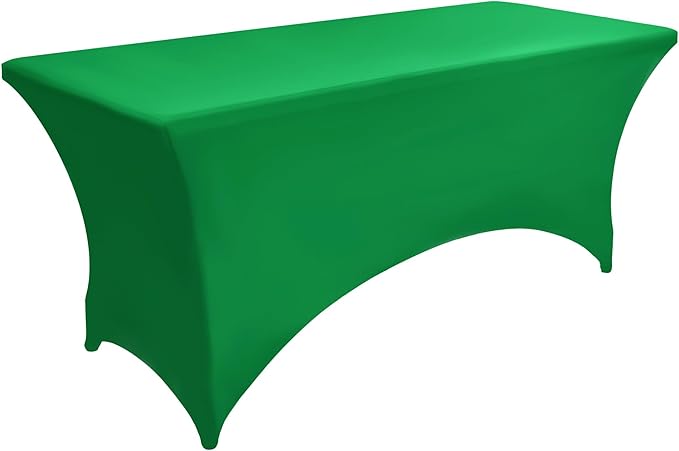 ZarzaaSik 2-Pack 8ft Spandex Table Covers for Rectangle Folding Tables - Washable Elastic Tablecloth - Ultimate Fitted Table Protector for Birthday Parties, Trade Shows, Banquet