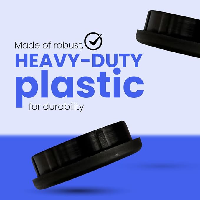 Heavy Duty 1-1/4" Deluxe Wrought Iron Patio Furniture Feet Glides, Round Plastic Chair Leg Caps, Floor Protector for Chairs, Pack of 16, Black